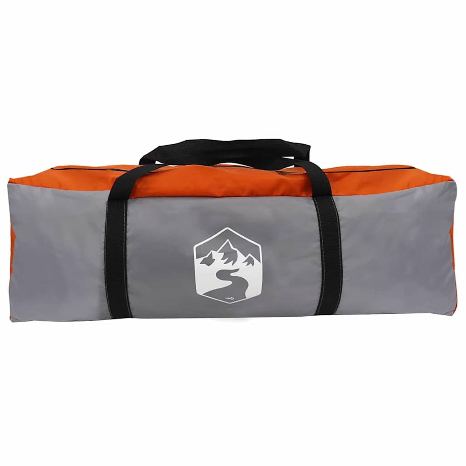 Tenda da Campeggio per 7 Persone, con Tetto Grigio e Arancione, 300x300x250 cm, in Poliestere 185T con Rivestimento PU, Impermeabile e Resistente ai Raggi UV, per Campeggio Estivo, Viaggi e Weekend al