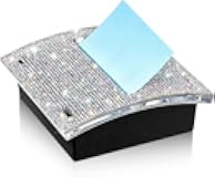Generic 1PCS Self Stick Note Pad Holder with Rhinestone Design, 3 x 3 inches, Pop-up Sticky Notes, Memo Note Container, Perfect for Office, Home & Classroom (AB Rhinestone)