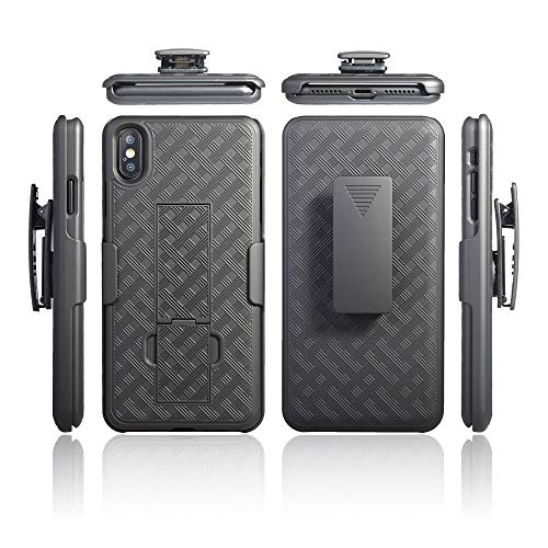 For Apple Iphone Xs Max, Xs Plus [2018 Release] Slim Armor Shell Swivel Hybrid Holster Defender Combo Case With Belt Clip & Kickstand For Only Iphone Xs Max 6.5 Inch #TOP3