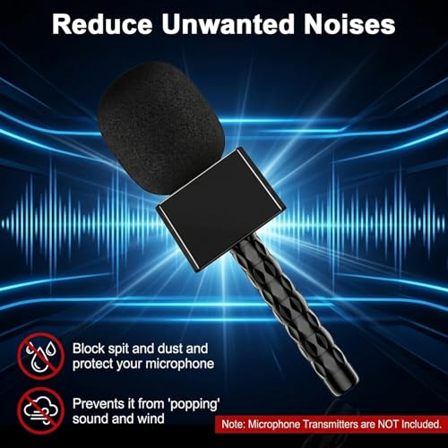 Image of HASTHIP Handheld Microphone Adapter Kit with Non slip Grip Handle Universal Cold Shoe and Mic Logo Holder for Reporting Presentations and Video Recording