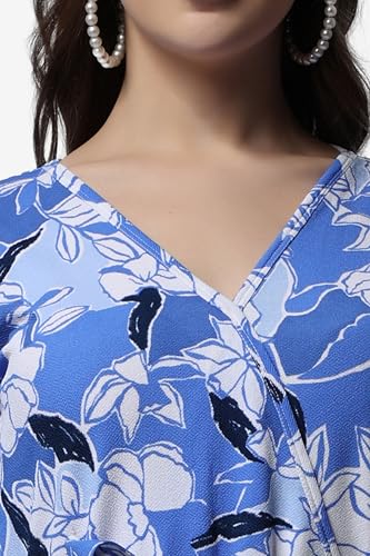 Image of POPWINGS Casual Floral Printed Maxi Length Fit & Flare Dress for Women || Summer Dress for Women || Flare Maxi Dress for Women Stylish || Sleeveless Dress for Women