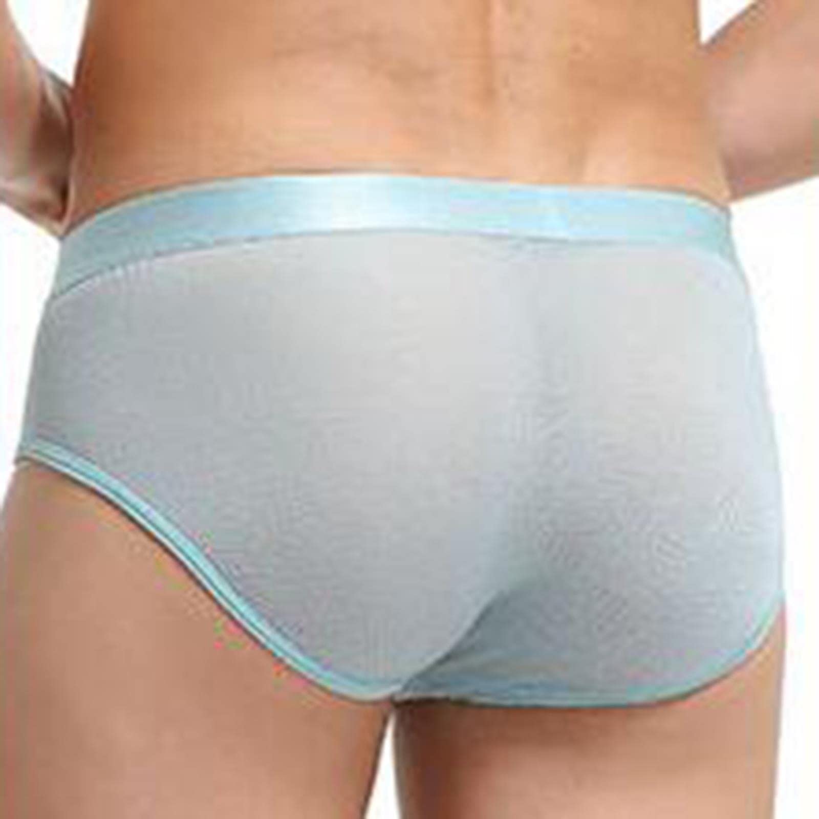 Calzoncillos/slips para hombre súper suaves y cómodos de seda helada con malla transparente, diseño estampado, sexy, exótico y de cintura baja