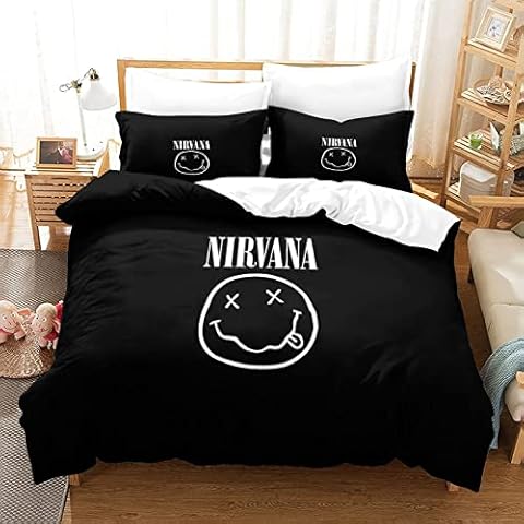 NIRVANA Bedding Duvet Set 3D Printed Quilt Cover Set Bedspread for Kids Girls Boys Bedroom with Pillow CasesWith Zipper Closure Soft Microfiber Bedding Set, 3Pcs Set Single(135x200cm) Cover