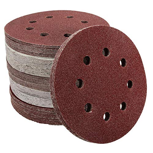 VIDOO 100szt 125mm 8 Otworów Krążki Ścierne Ziarnistość 60-240 Papier Ścierny