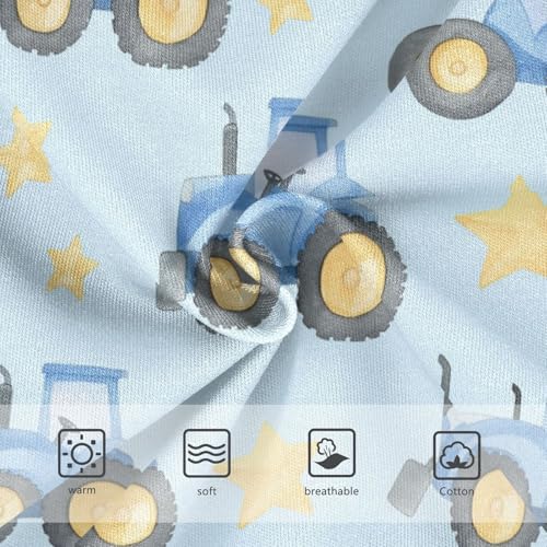 Wusikd Blue Tractor Girls' Underwear Cotton Yellow Stars Girls Briefs Soft Toddler Underwear 2T3
