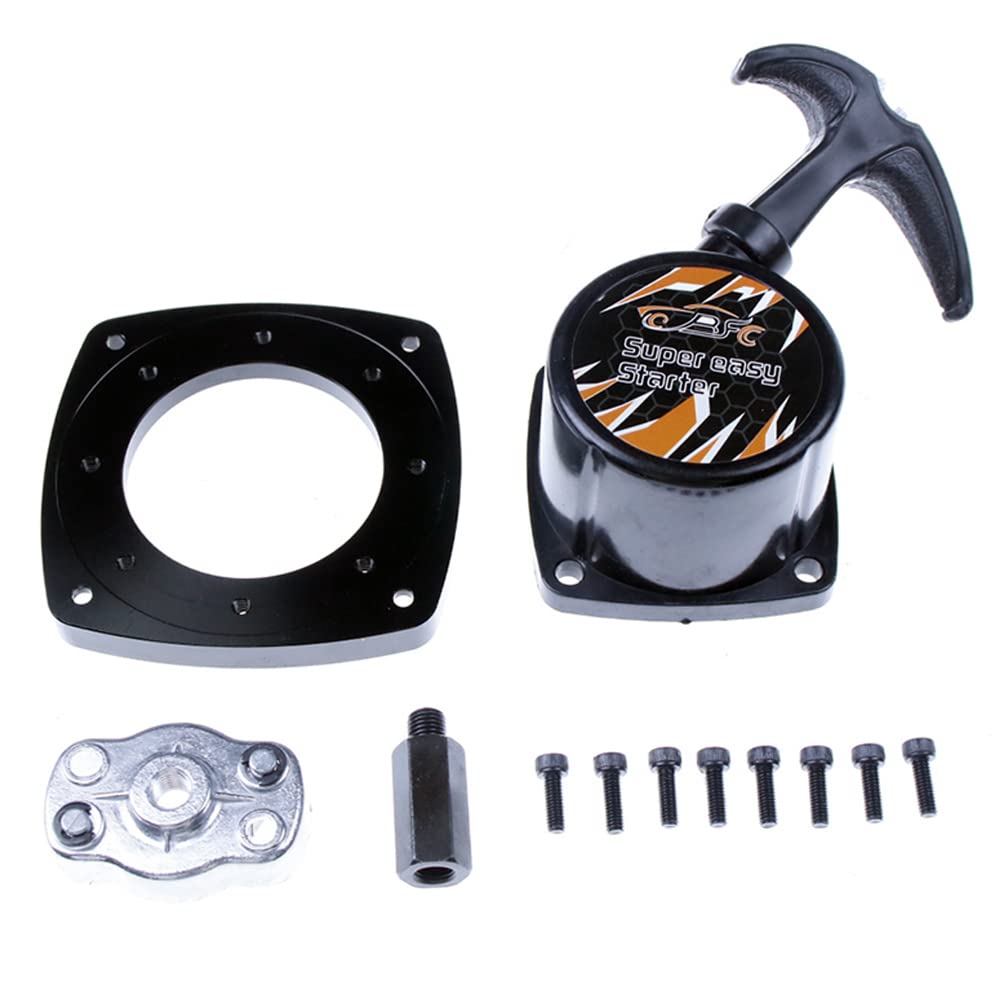 FLMLF Arrancador súper fácil de tirar (mango negro) para motor Zenoah Chongyang 23CC 26CC 29CC Rovan 23-30.5CC