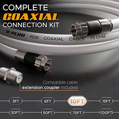 G-Plug GP-FSAT-10FT Rg6 Coaxial Cable Connectors Set thumb #1