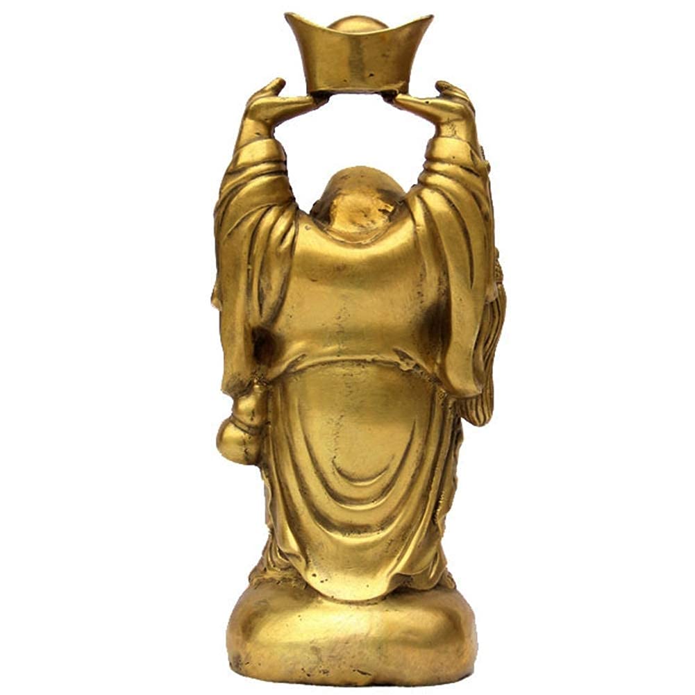 Nowoczesna minimalistyczna abstrakcyjna rzeźba kreatywna rzeźba do domu, figurka dekoracyjna statuetka Feng Shui statuetka boga bogactwa ozdoba śmiejący się Budda ręce do góry z figurkami Yuan Bao,