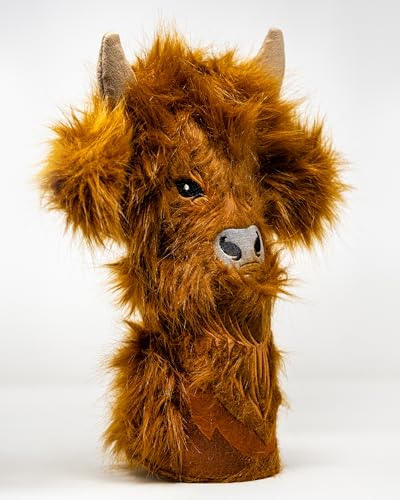 Pins & Aces Highland Cow Leather Golf Head Cover