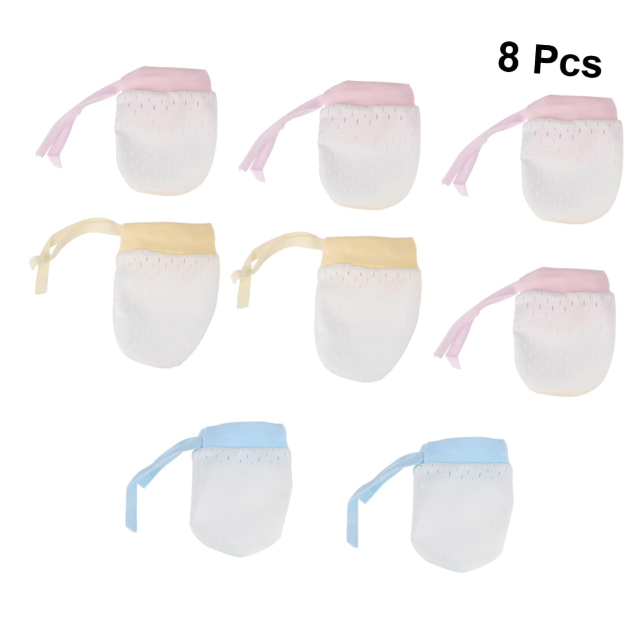Homoyoyo Soft Newborn Mittens 4 Pairs Scratch Resistant Gloves for Babies (boy/girl Summer Friendly)