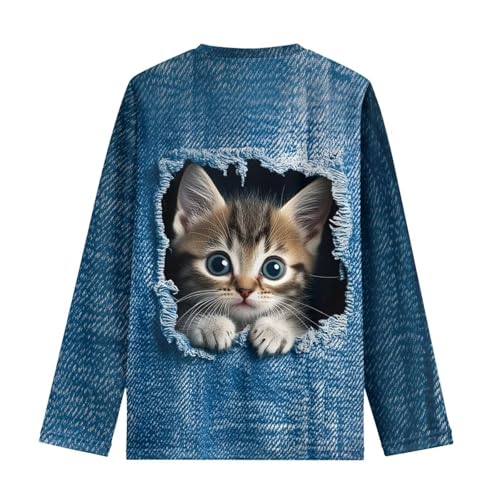 Image of Renewold Boys Girls Tees Kids T-Shirt Long Sleeve Crewneck T Shirts Casual Athletic Tops Clothing for Home School Travel