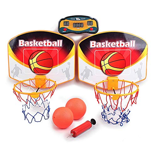 Leikf Double Over The Door Mini Basketball Hoop, Shatterproof Backboard with LED Screen