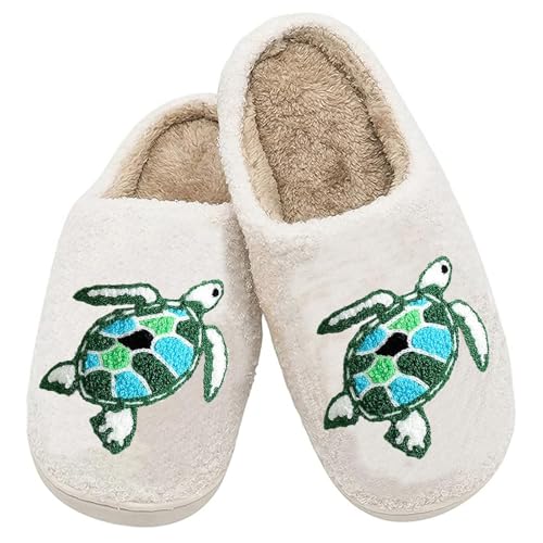 Image of Cute Animal Slippers for Women Man Cartoon Animal Slippers for Woman Fuzzy Memory Foam Winter Warm Fluffy Shoes