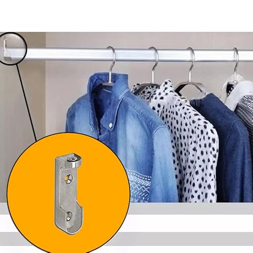 bricoleva.it Halterung für Schrankstange, seitliches Schlauchhalter-Set für ovale Kleiderstange - Mittelstange nicht im Lieferumfang enthalten