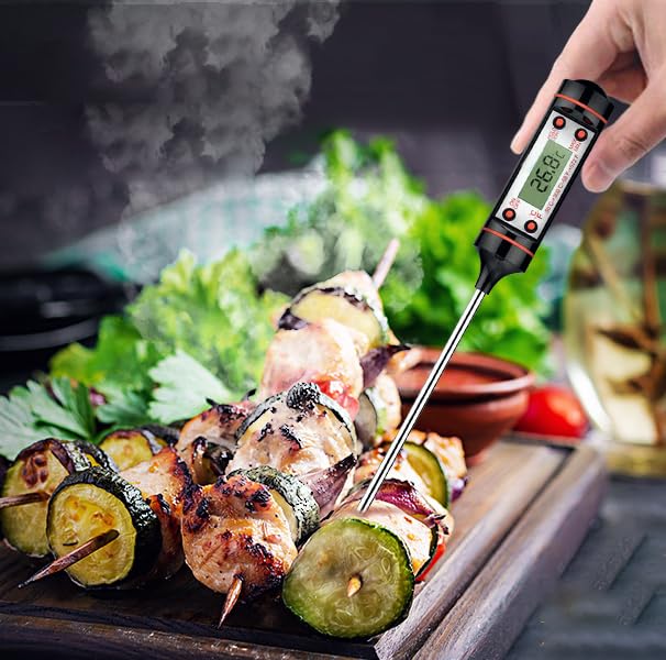 Image of LABART Waterproof Digital Thermometer for BBQ Meat Water Milk Oil Liquid, with Protective Cover Temp:-50~300℃