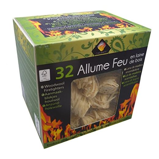 Pyrofeu Cheminett (15753-12) Lana de madera para encender fuego | Enciende-fuego ecológico para chimeneas, estufas y barbacoas de lana de madera (32 unidades)