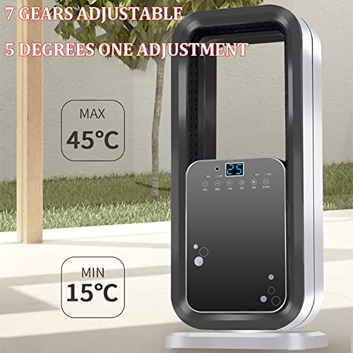 ilbcavne Elektrische ventilatorkachel, 2000 W, instelbare thermostaat, geruisloos, verticaal, energiebesparend, elektrische verwarming, 90 graden oscillatie, 3 modi, elektrische ventilatorkachel - Afbeelding 5