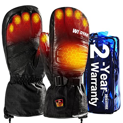 Heated Mittens Gloves for Women Men-7.4V 4000 MAH Electric Rechargeable Battery Heating Gloves for Ski Skating Snow Camping Hiking Heated Arthritis Gloves