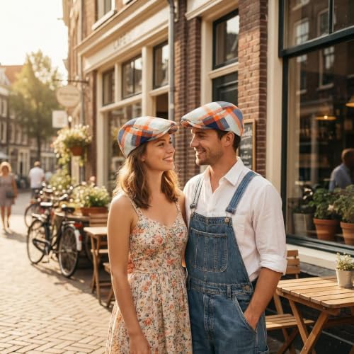 Image of 3Pcs Men's Newsboy Caps Cotton Cooling Hat Adjustable Flat Cap for Men