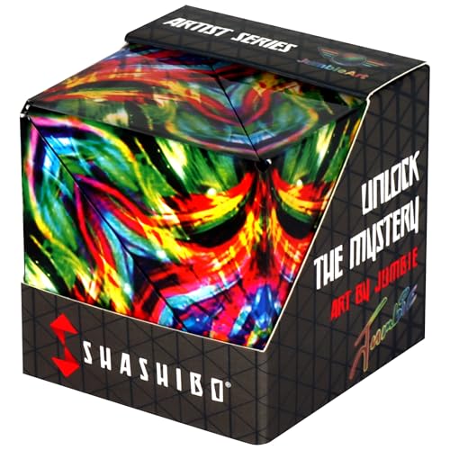 Shashibo Cubo Transformable - Cubo Antiestrés Patentado y Galardonado con 36 Imanes de Tierras Raras - Se Transforma en Más de 100 Formas (Artist Series - Cosmic Surfer)