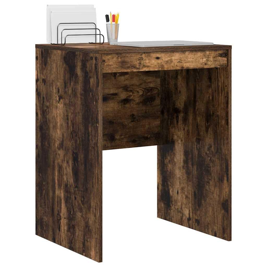 Scrivania affumicatura 60 x 50 x 76 cm, materiale in legno, computer compatto e ufficio desk, design moderno per la casa, con ripiano per lavorare in modo efficiente
