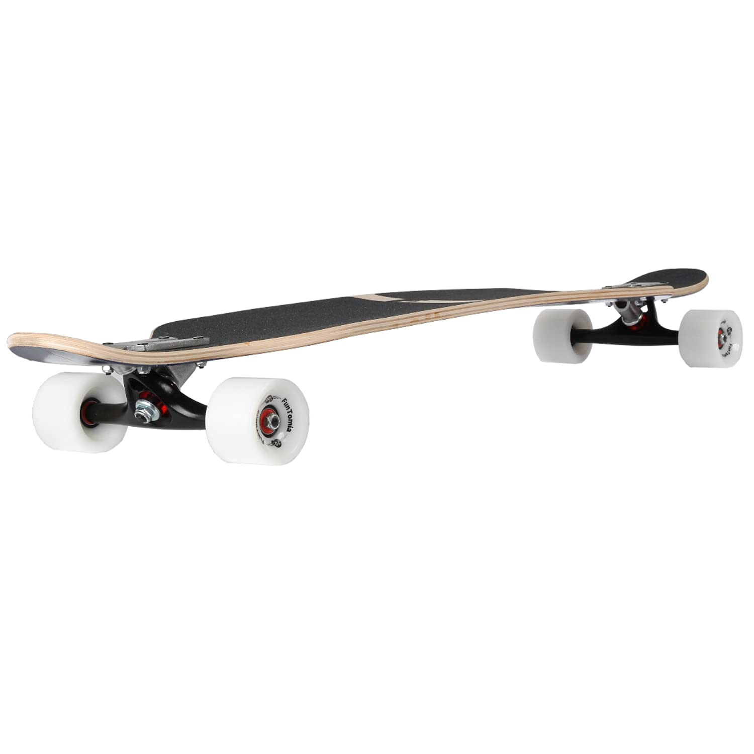FunTomia Longboard Skateboard Drop Through Cruiser Planche complète avec roulements à Billes Mach1 High Speed T-Tool avec et sans Roues LED