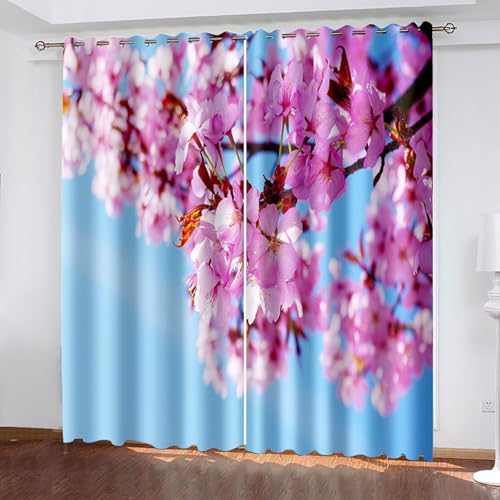 Lirzxin Bedroom Blackout Curtains 54 Inch Drop, Thermal Insulated Curtain Drapes Eyelet...