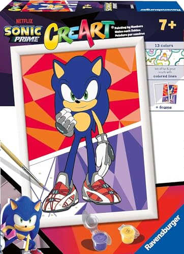 Ravensburger CreArt Sonic the Hedgehog Malen nach Zahlen Kits für Kinder und Erwachsene ab 7 Jahren – Kinder-Bastelset – Ansicht 1