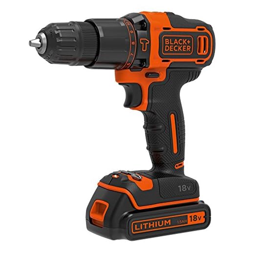 Black + Decker BDCHD18-QW Akkuschrauber, 81 W, 18 V, Schwarz/Orange