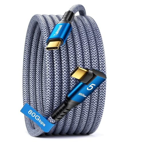 Câble Thunderbolt 5 coudé pour éviter la casse du port USB-C et charger à 240W