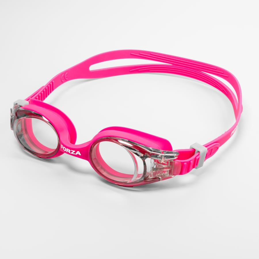 FORZA Kids’ Swimming Goggles – Anti-Fog & UV Protection - Comfortable Leak-Proof Design for Junior Swimmers (1, Pink)
