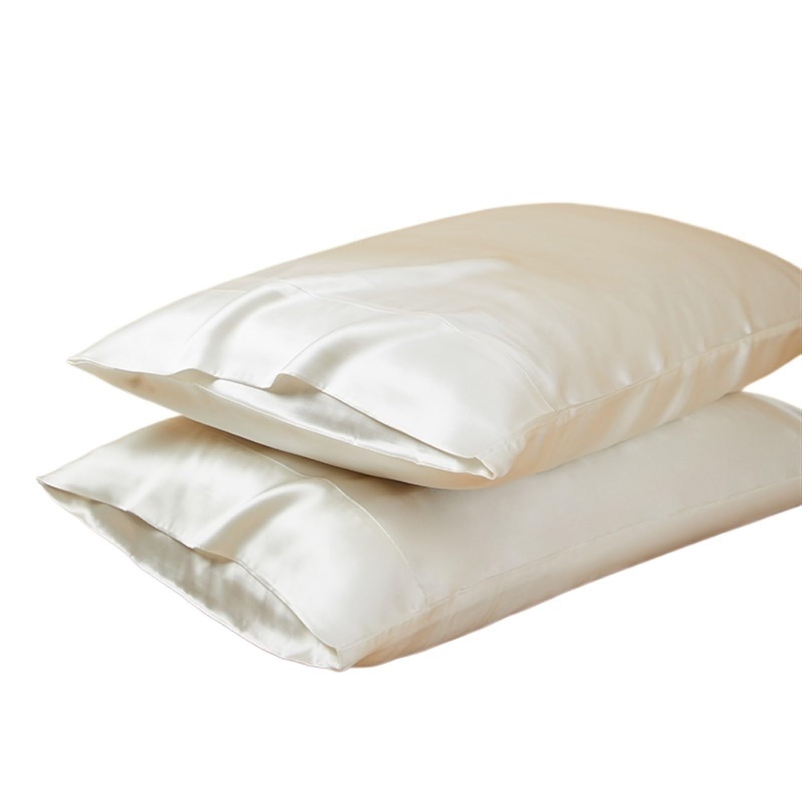 Funda Almohada Seda Fundas de Almohada Seda Morera Natural for el Cabello y la Piel 22 Fundas Reversibles for Cama Mom, Paquete 2 Funda Almohada Saten(White)