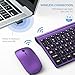 Wireless Keyboard and Mouse Ultra Slim Combo, TopMate 2.4G Silent Compact USB 2400DPI Mouse and Scissor Switch Keyboard Set with Cover, Batteries Included, for PC/Laptop/Windows/Mac - Purple Black