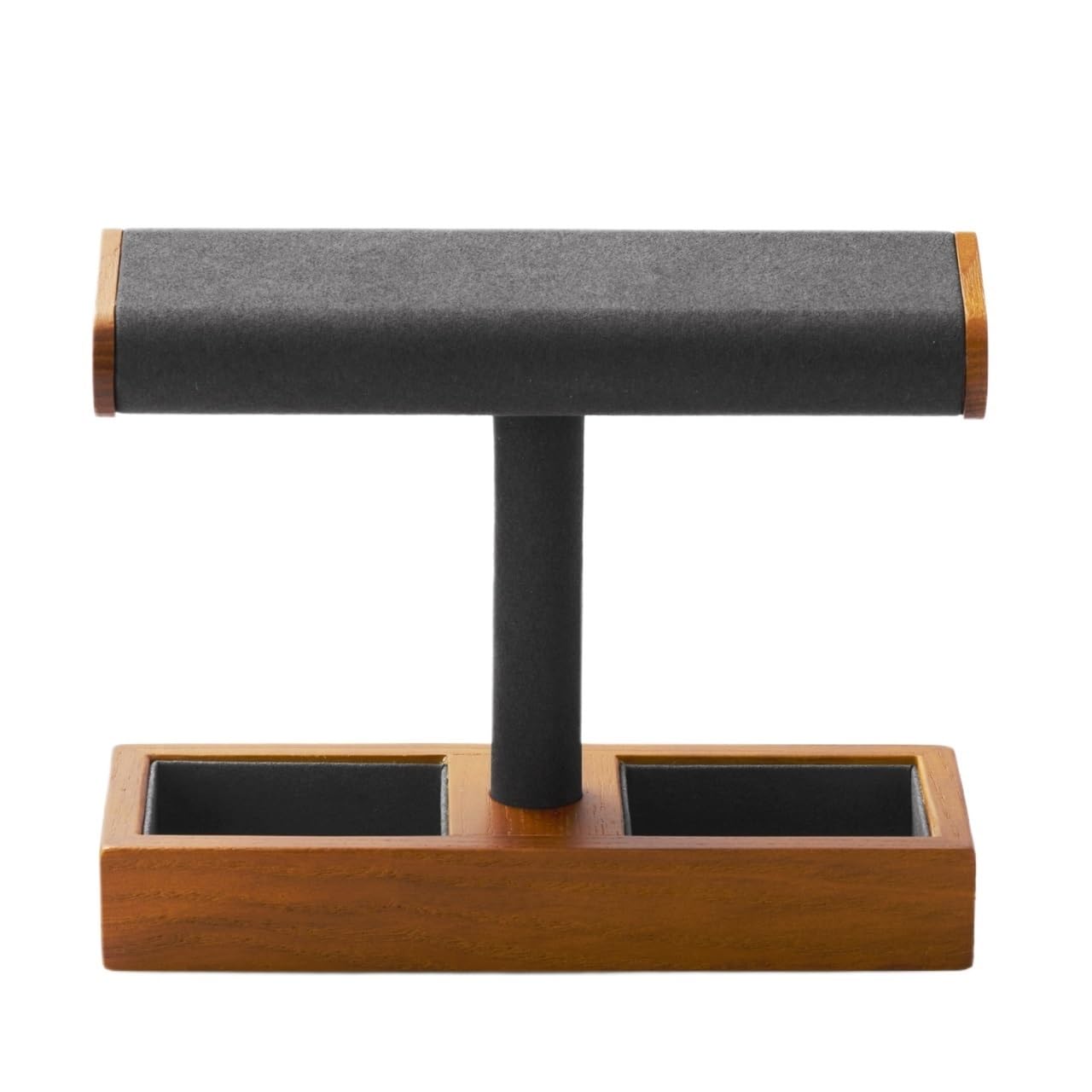 ZWCSHUU Watch Stand T Shaped Solid Wood Watch Display Stand with Microfiber Jewelry Organizer Rack Bracelet Storage Holder(SM19102)