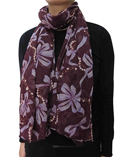 Lina & Lily Ribbon Print Women's Scarf Lightweight2