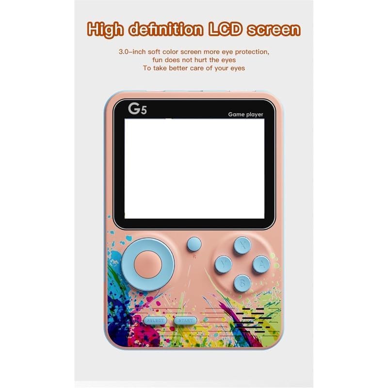 500-in-1 Rechargeable Handheld Video Game Console for Kids with 3 Inch Display, Portable Retro Gaming Console, Built-in Classic Games, USB Charging, Pocket Size Video Game Player for Boys Girls Travel 4