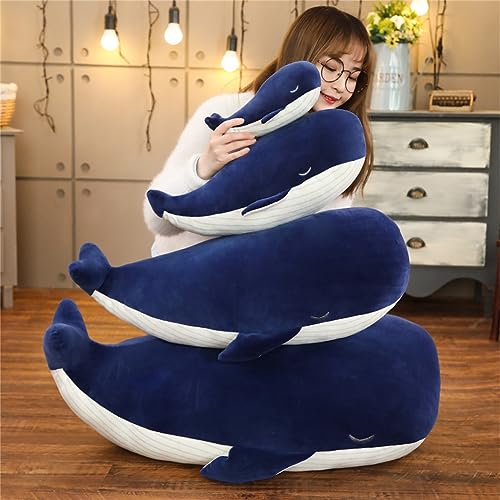 Trayosin Plüschtier Groß Weich Simulation Blau Wal Dophin Umarmungskissen Niedlicher Plüsch Puppe Spielzeug Kinder Geburtstag Geschenk