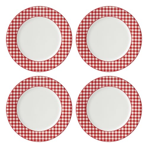 Lenox 897165 Gingham Red Dinner Plates, Set of 4 Lenox 897165 Gingham Red Dinner Plates, Set of 4