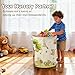 Oval Classic Winnie Bear Baby Laundry Basket Hamper for Nursery, Neutral Vintage Winnie Baby Stuff Waterproof Storage Basket Canvas Clothes Hamper