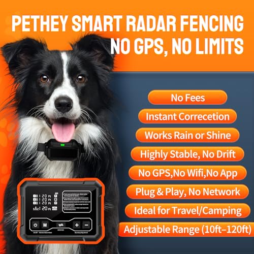 Image of 2 in 1 Wireless Dog Fence for 3 Dogs with Remote Training Collar,Adjustable 10-120ft Boundary Range,Beep Vibration & Static Shock Modes,IPX7 Waterproof for Yard & Home,1 Collar for Medium or Large Dog