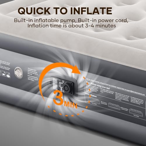 Image of InnoTruth Cal King Air Mattress with Built in Pump, Family Choice Award Winner-Inflatable Blow up Mattress, 18 inch Raised Colchones Inflables Air Bed for Guests & Home, Ideal for Home Use and Outdoor