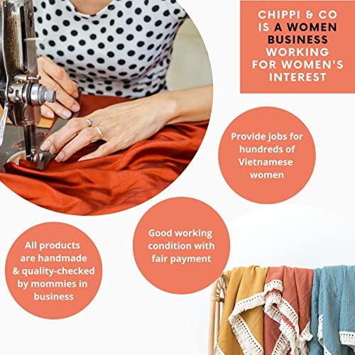 Chippi & Co Boho Baby Girl Cotton Muslin Mini Floral Swaddle Quilt Blanket With Fringe For Cute Bohemian Nursery Decor, 47X47'' #TOP4