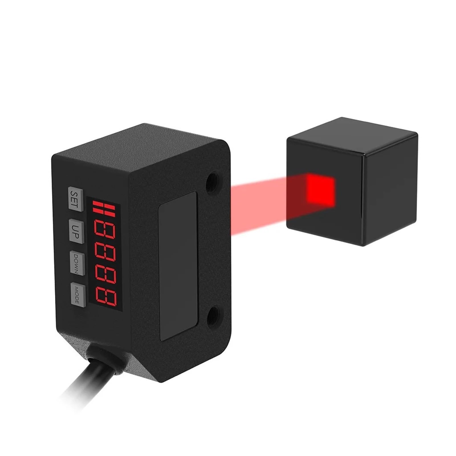 QAZXSEMUI Photoelectric Sensor Square Diffuse Reflection 12-24V NPN PNP Distance 1M Digital Display photoelectric Switch