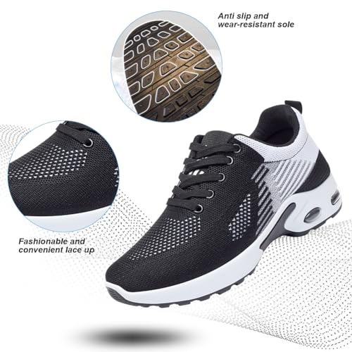 Image of Padgene Womens Sneakers Air Cushion Running Shoes Lightweight Tennis Walking Shoes Mesh Breathable Gym Work Fashion Sneakers Athletic Comfortable Casual