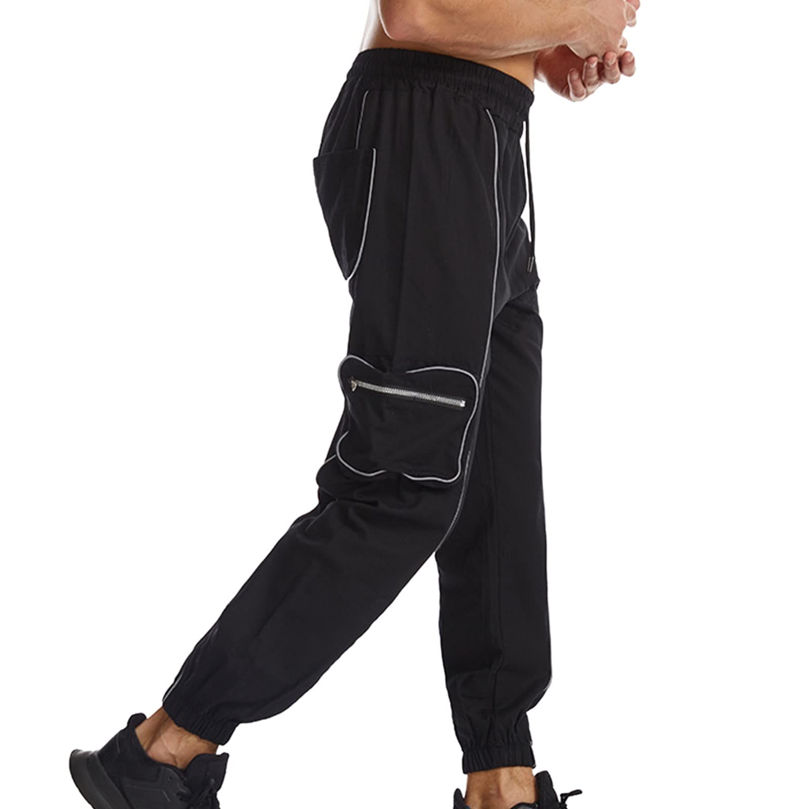 Mens Cargo Jogging Trousers Large Size Happy Casual Jogger Pants