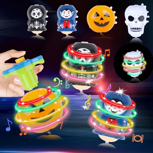LOKIPA 4 PCS Light Up Spinning Tops with Music & Flash...