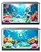 Mindsoft 4 Pack Aquarium Background Polyester 36 x 18 Inch Cloth Fish Tank Background Undersea Corals Sunshines Rock Aquatic Plants Wallpaper with Double-Sided Tape