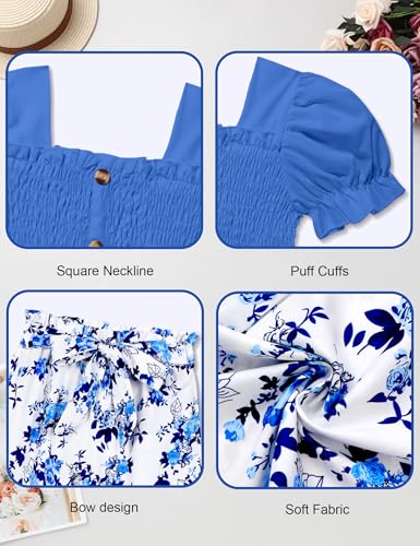 Image of Girls Clothes Solid Color Square Collar Stretch Top and Wide Leg Pants Clothes for Teen Girls 6-14Y