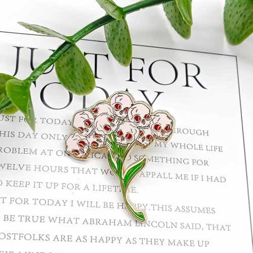 Skull Bouquet Badge Pin - Gothic Series - Enamel Lapel Pin - Plated Badge for Clothing, Bags, and Lanyards2