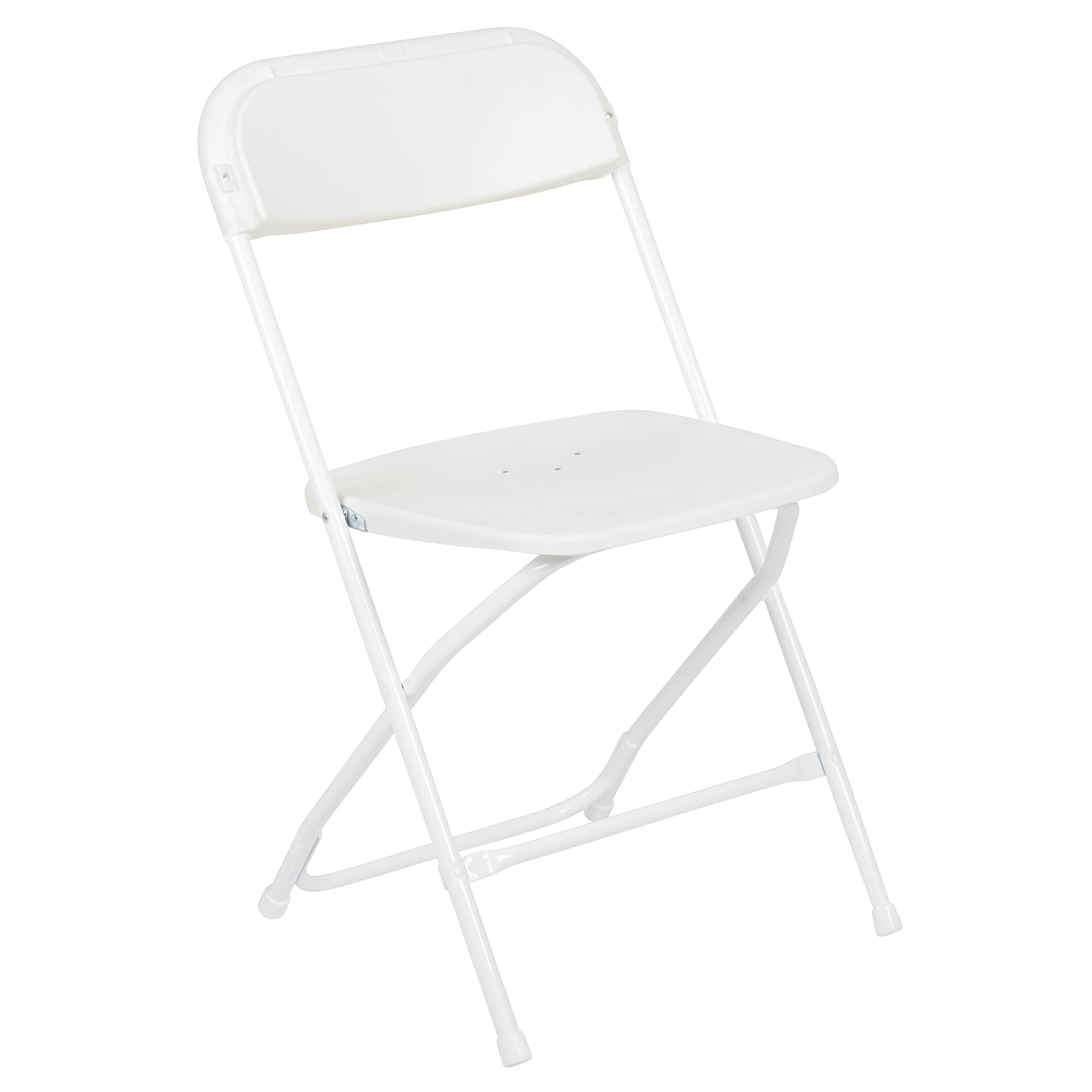 Flash Furniture Hercules Series Plastic Folding Chair - White - 650LB Weight Capacity Comfortable Event Chair - Lightweight Folding Chair